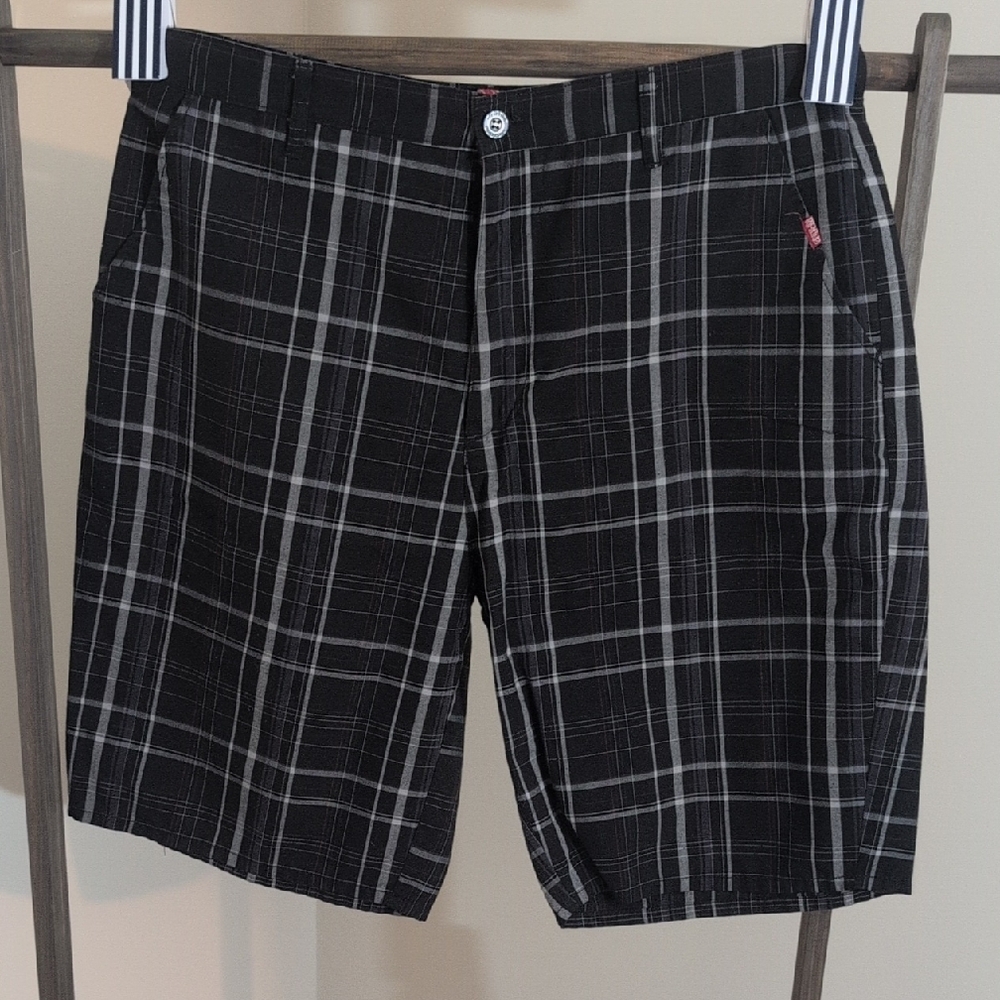 Ripzone | Black and Gray Plaid Men's Shorts